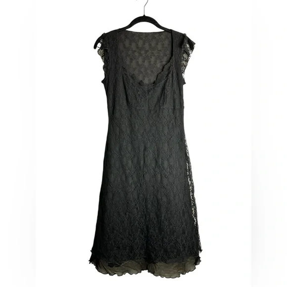 Vintage Babydoll Y2K Dress Black Lace Semi Sheer WhimsiGoth Size Small - Picture 1 of 7